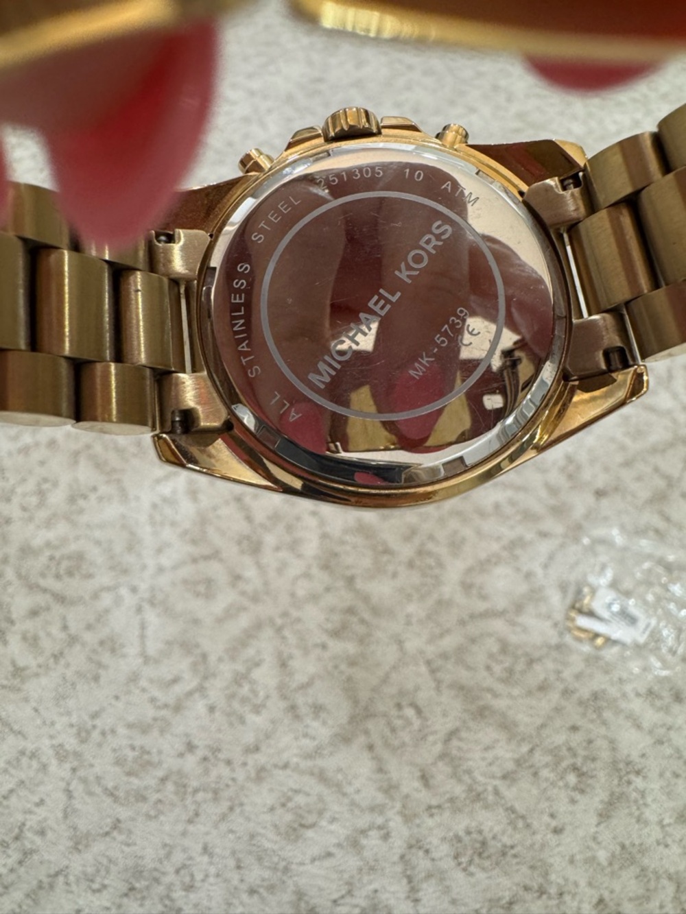 Michael Kors Gold and Black Stainless Steel Chronograph Watch - Picture 2 of 4